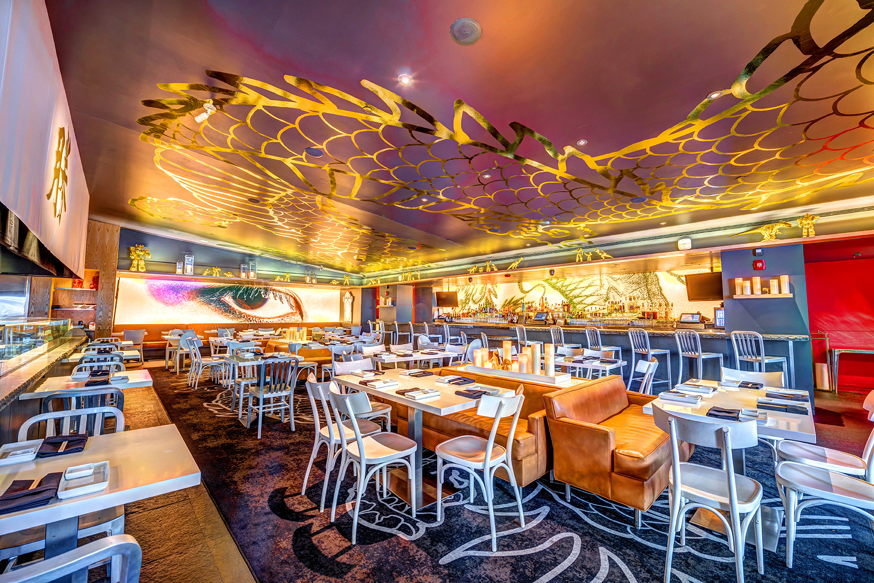 Expansive patio overlooking the L.A. Live promenade at Katsuya - L.A. Live