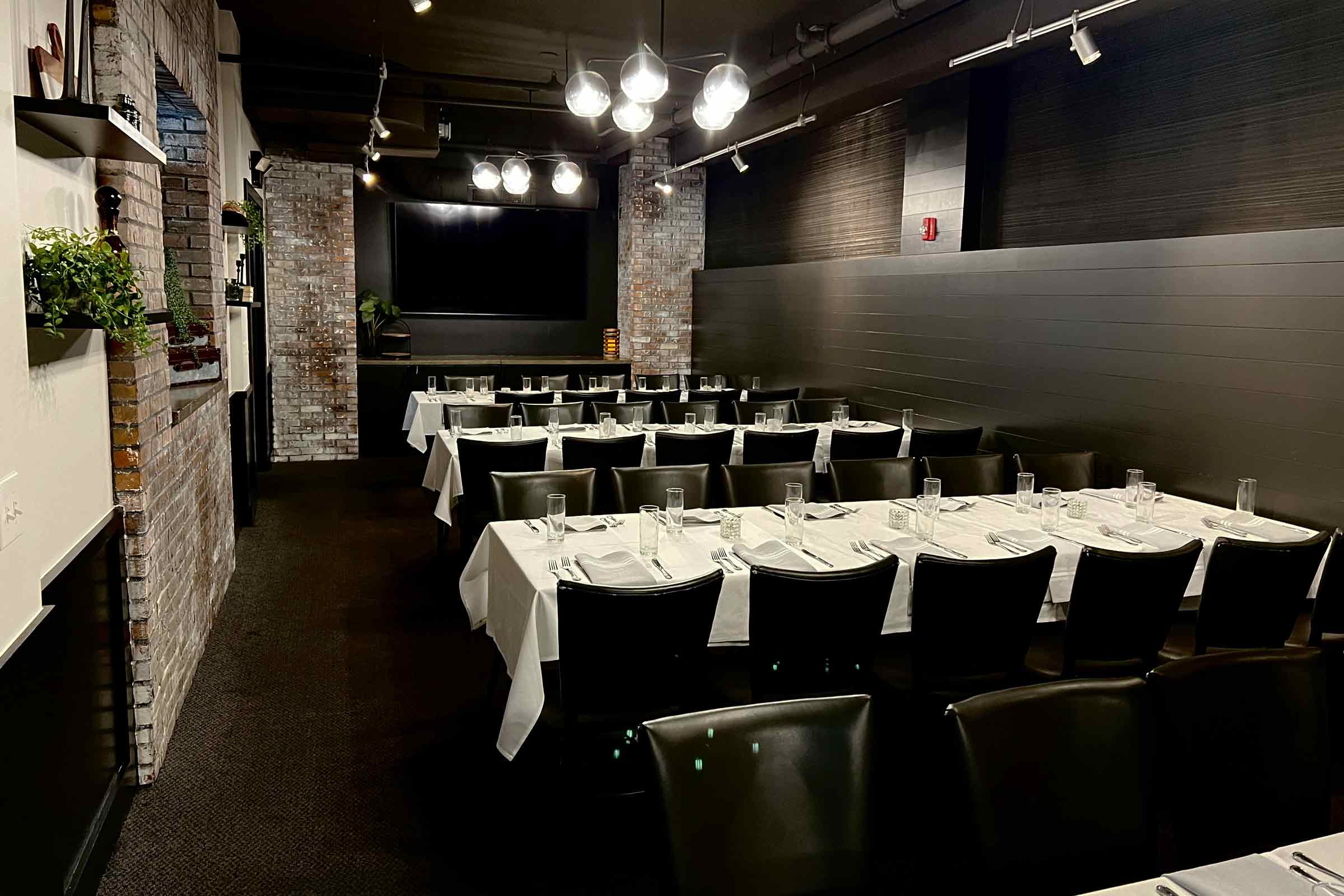 Second floor private dining room at Hubbard Grille