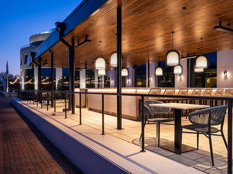 Cocktail-style patio events at Laurel Park