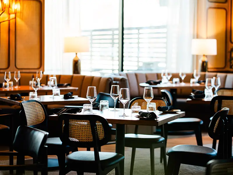 Semi-private indoor dining at Laurel Park