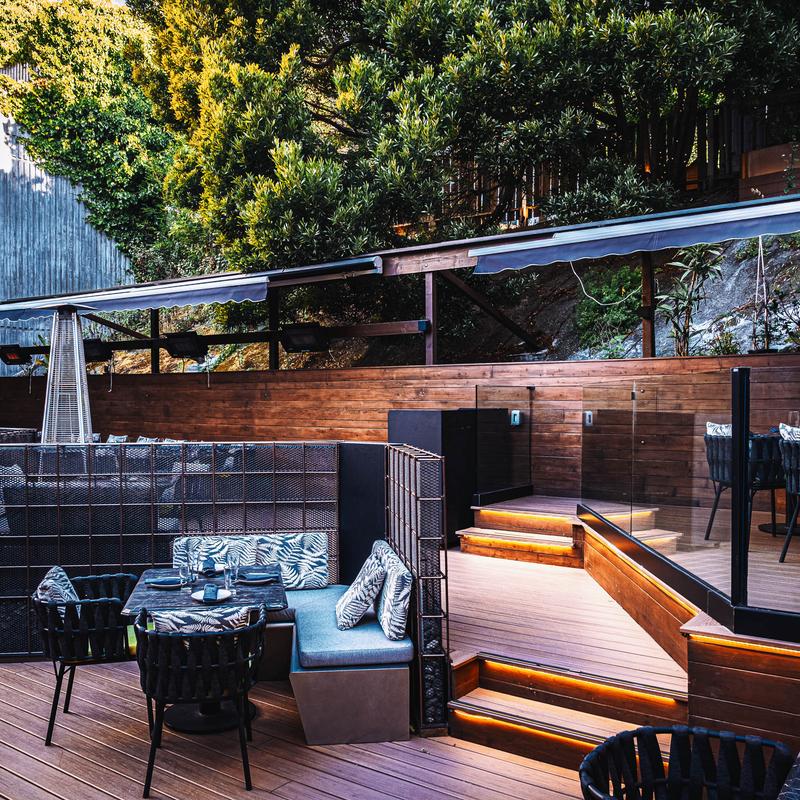 Outdoor Patio at Blue Whale Restaurant & Lounge