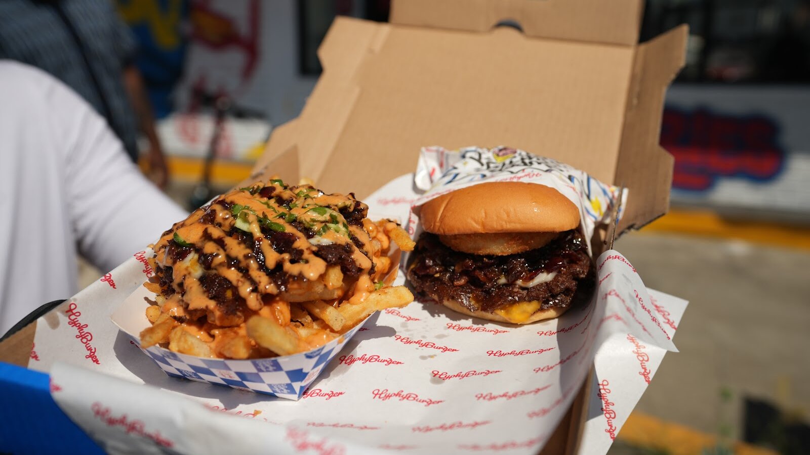 Catering & Yellow Bus at Hyphy Burger
