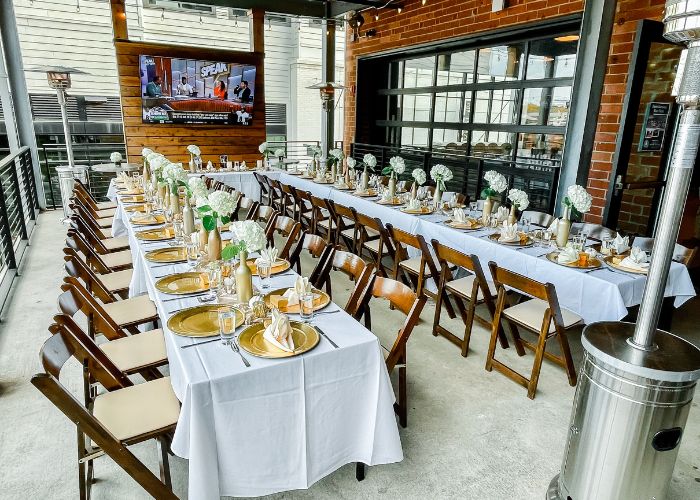 Outdoor Mezzanine at Legion at the Trolley Barn