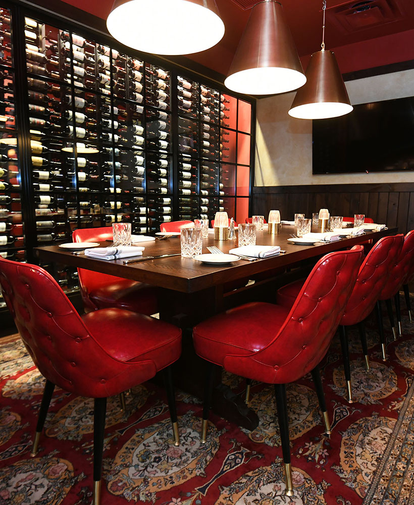 Semi-private dining area at The Avenue Steak Tavern