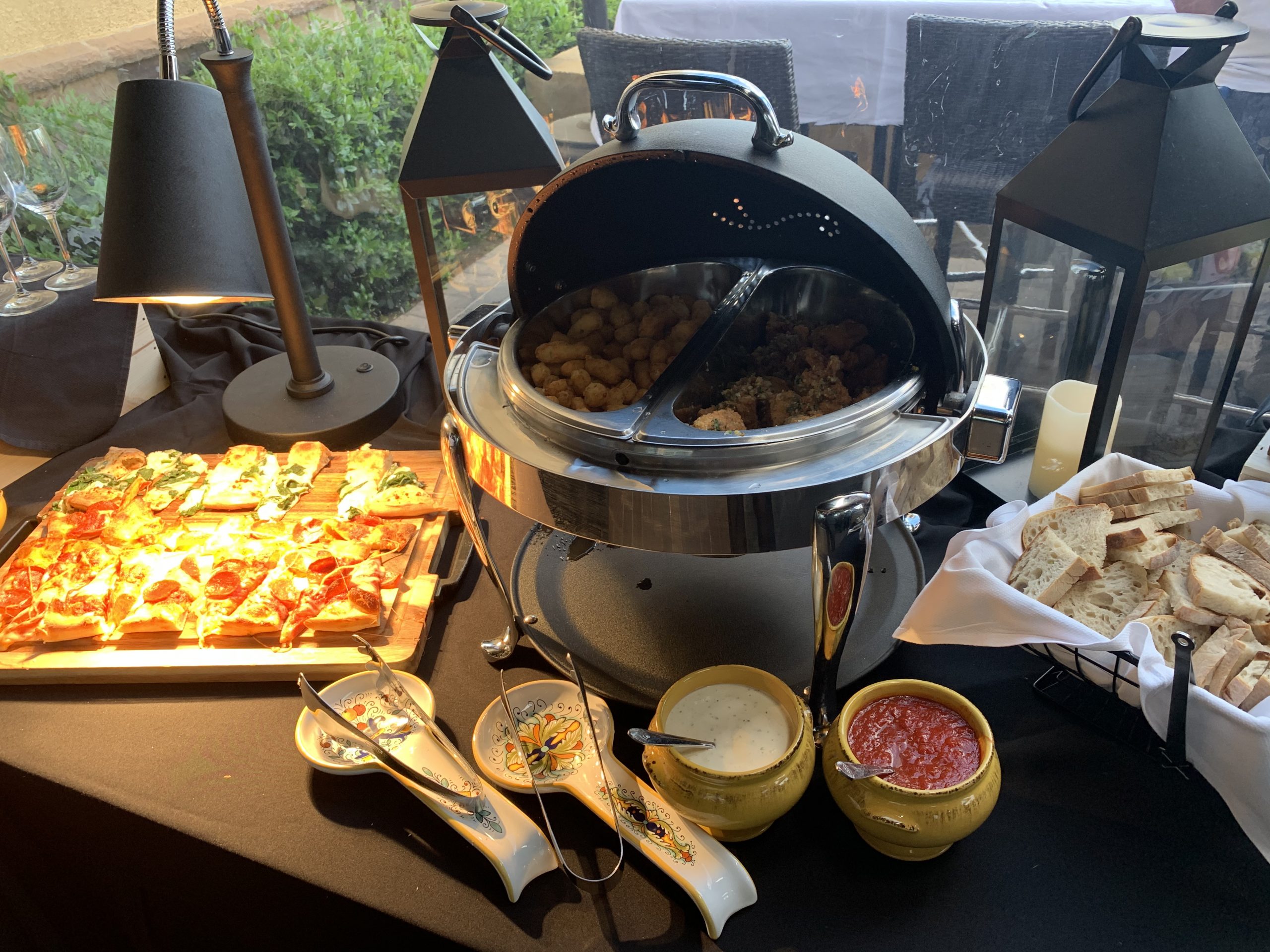 Luxurious private patio at Nora's Italian Cuisine