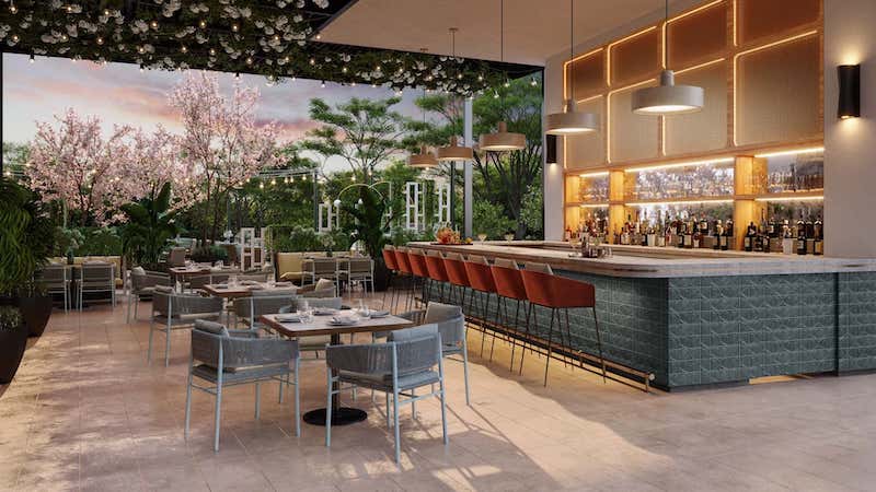 Strip Facing Garden Patio at Carversteak