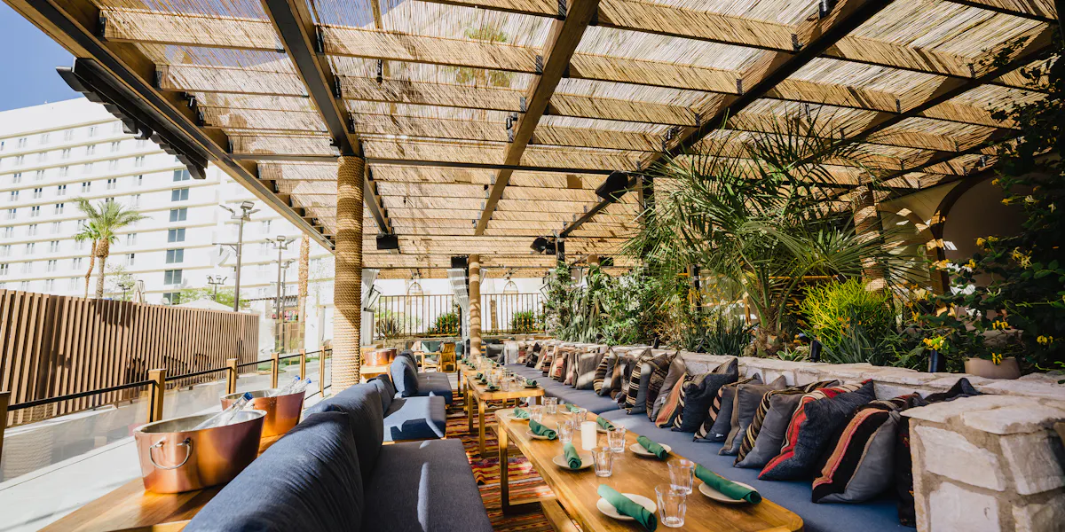 Semi-private dining room at Kassi Beach