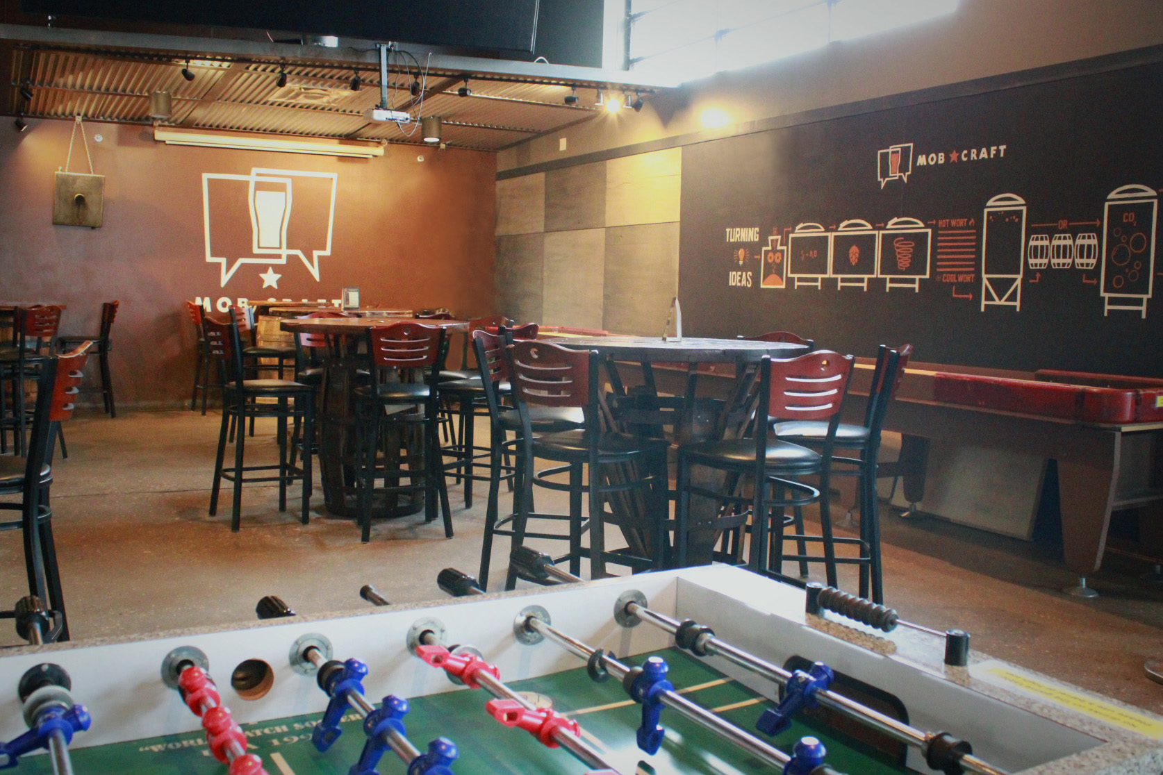 Partial taproom at MobCraft Beer