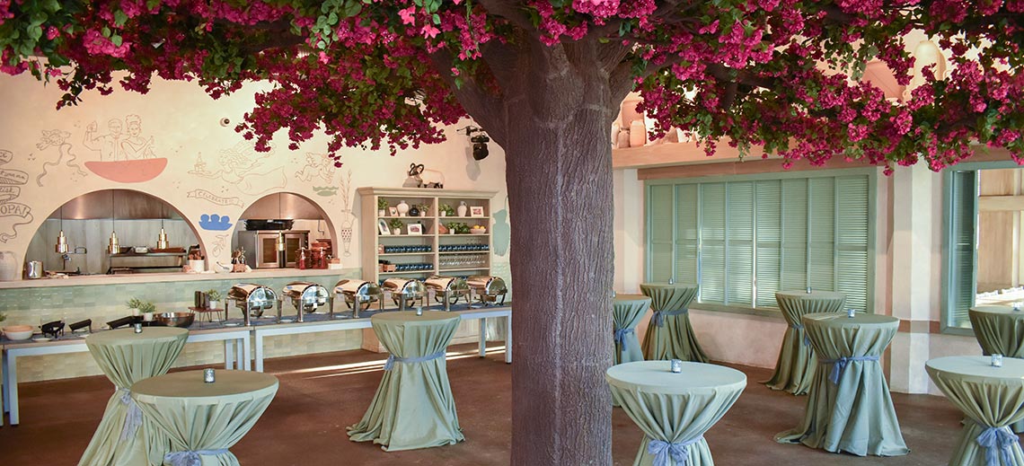 Elios Covered Patio Dining at Taverna Opa Orlando