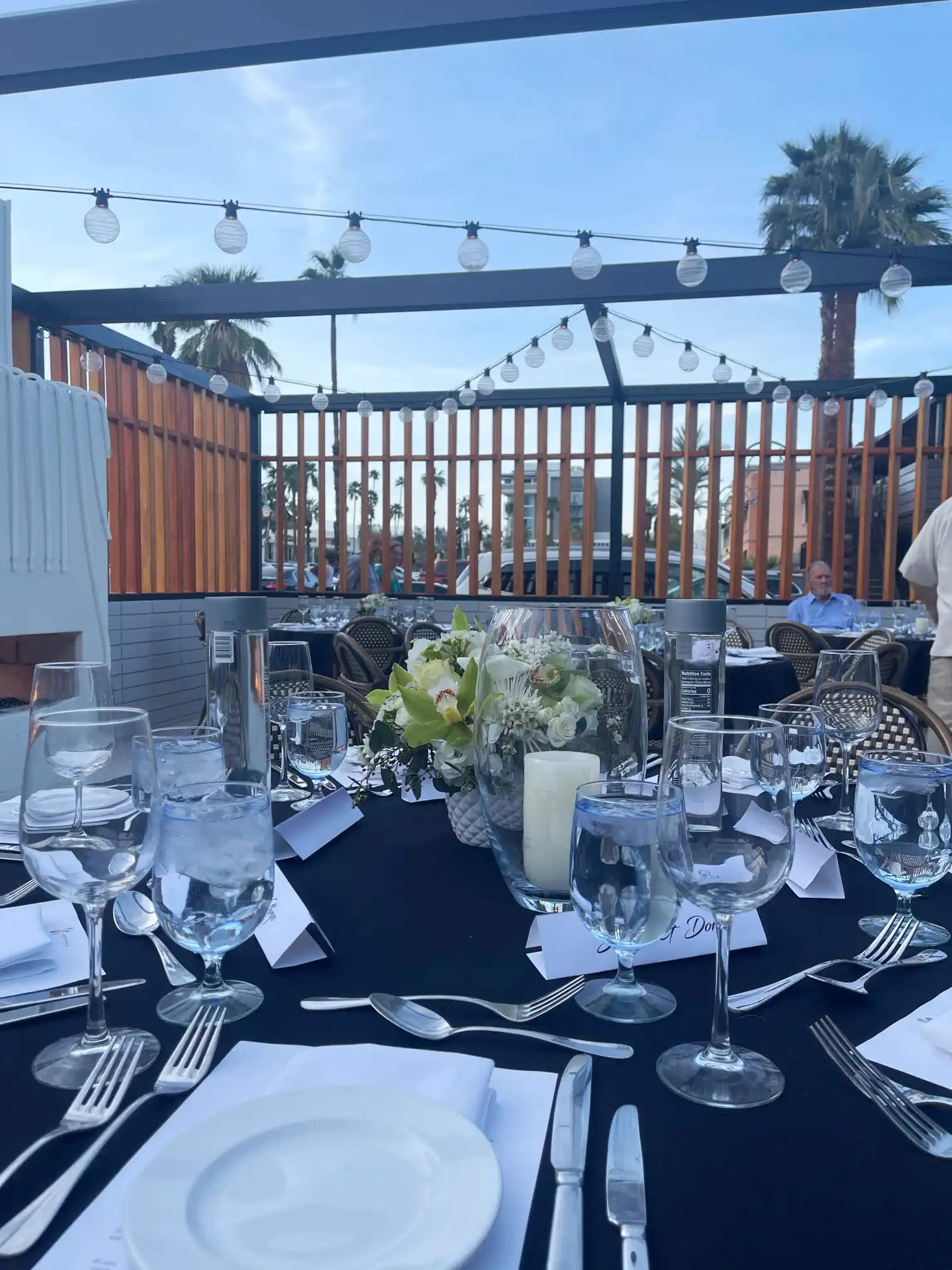 Patio with Table Setting at Kaiser Grille Chophouse