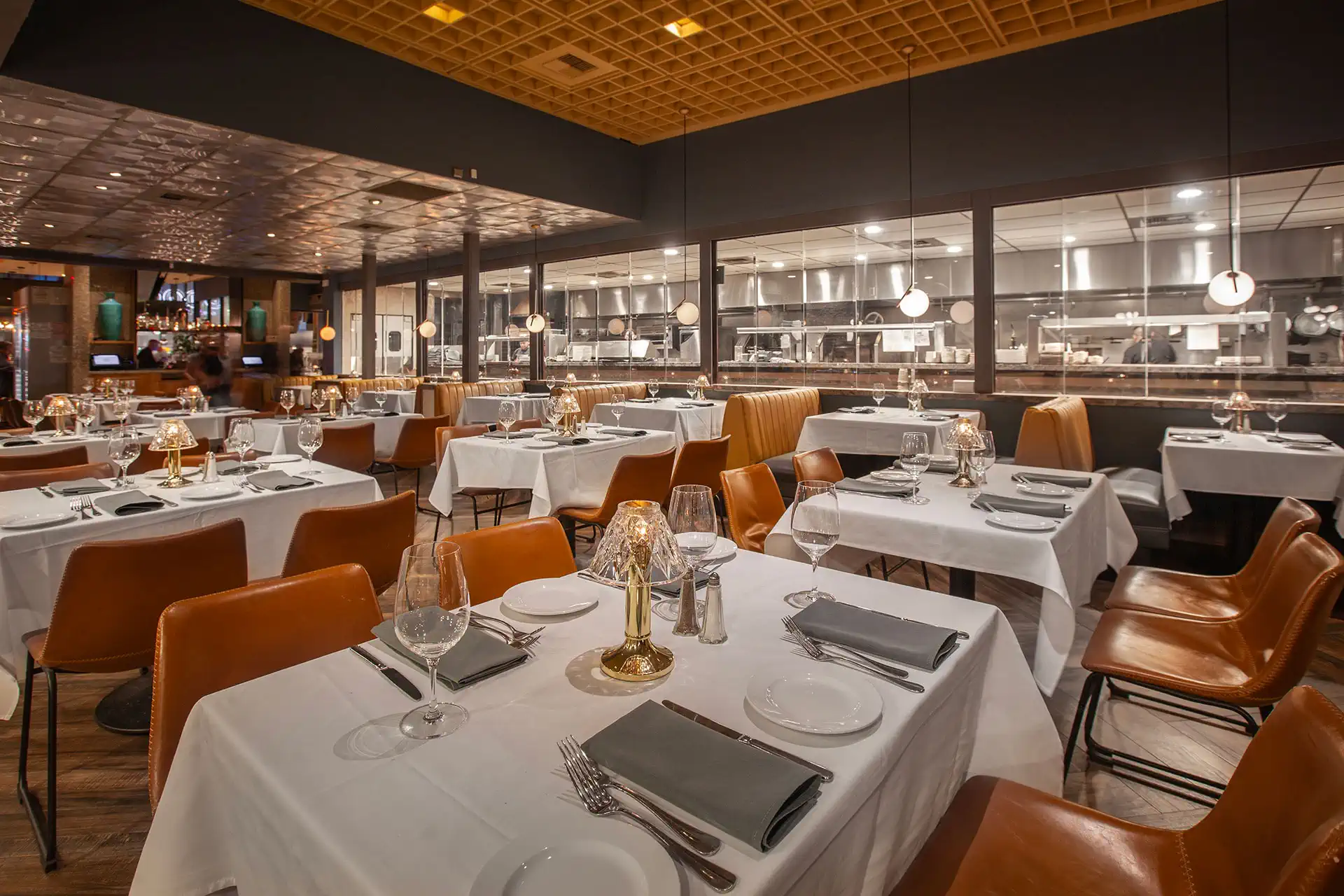Exhibition Kitchen Dining Room at Kaiser Grille Chophouse