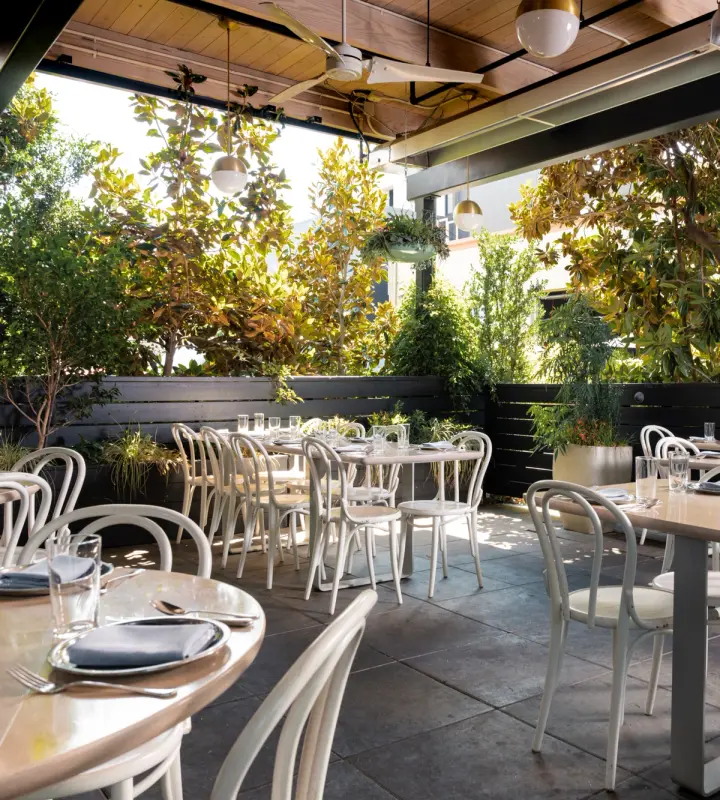Covered patio at Tusk