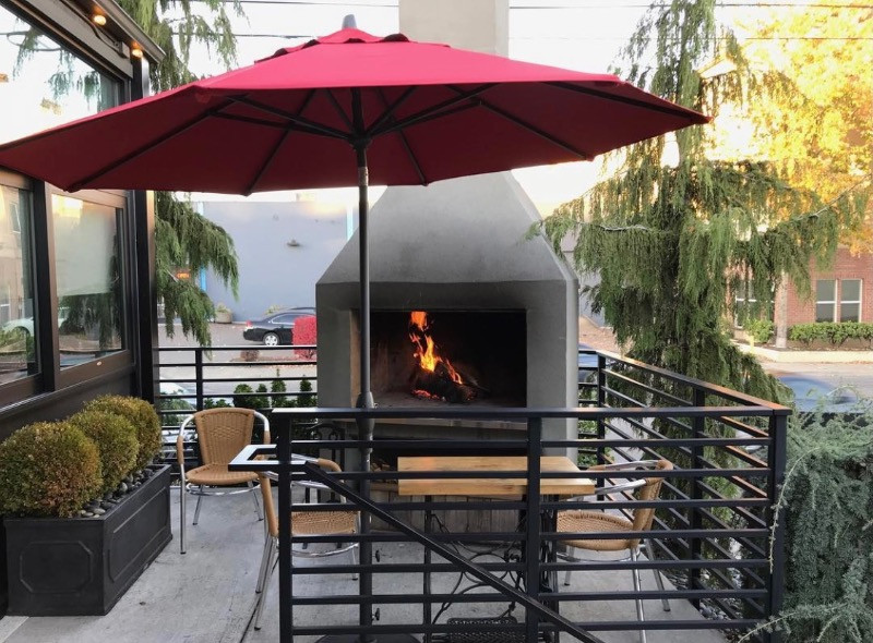 Patio use with fireplace at Fillmore Trattoria