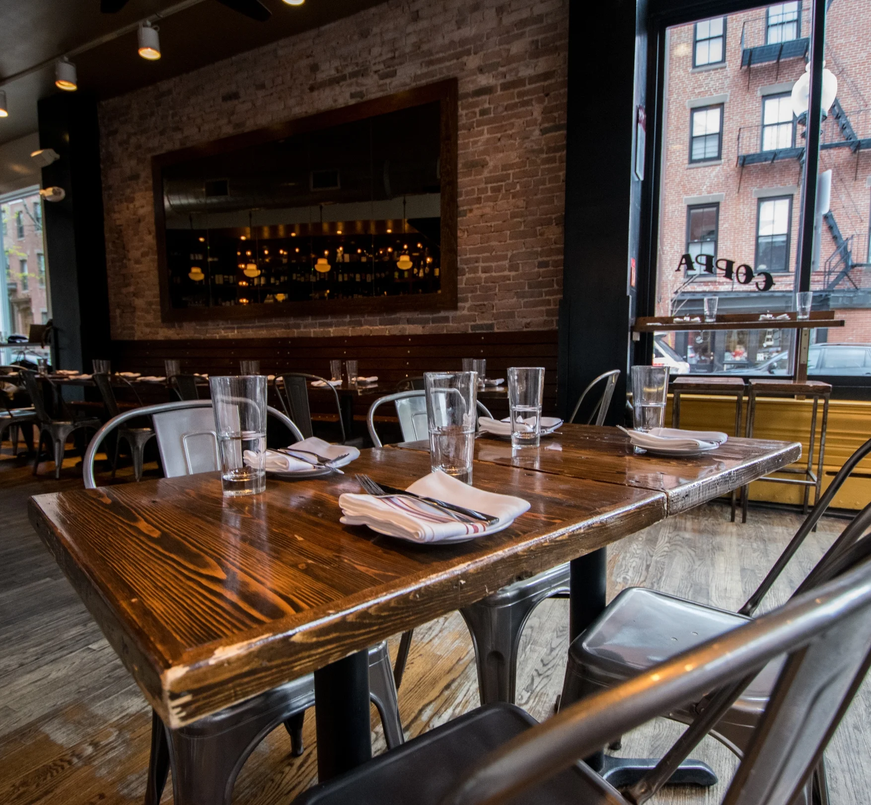 intimate dining room at Coppa