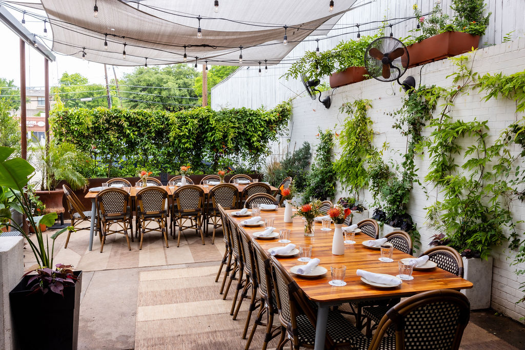 Semi-private outdoor area at Beverley’s Bistro and Bar