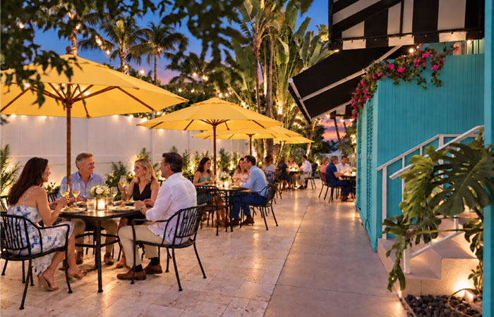 Outdoor Patio at Belle & Maxwell's American /Italian restaurant