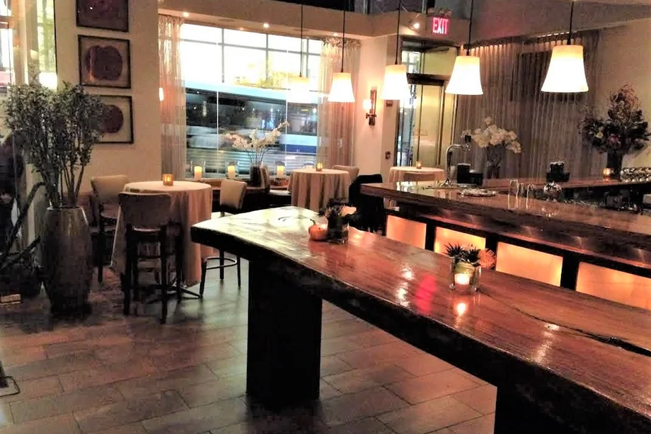 Bar Area & Communal Table at Pera Mediterranean Brasserie