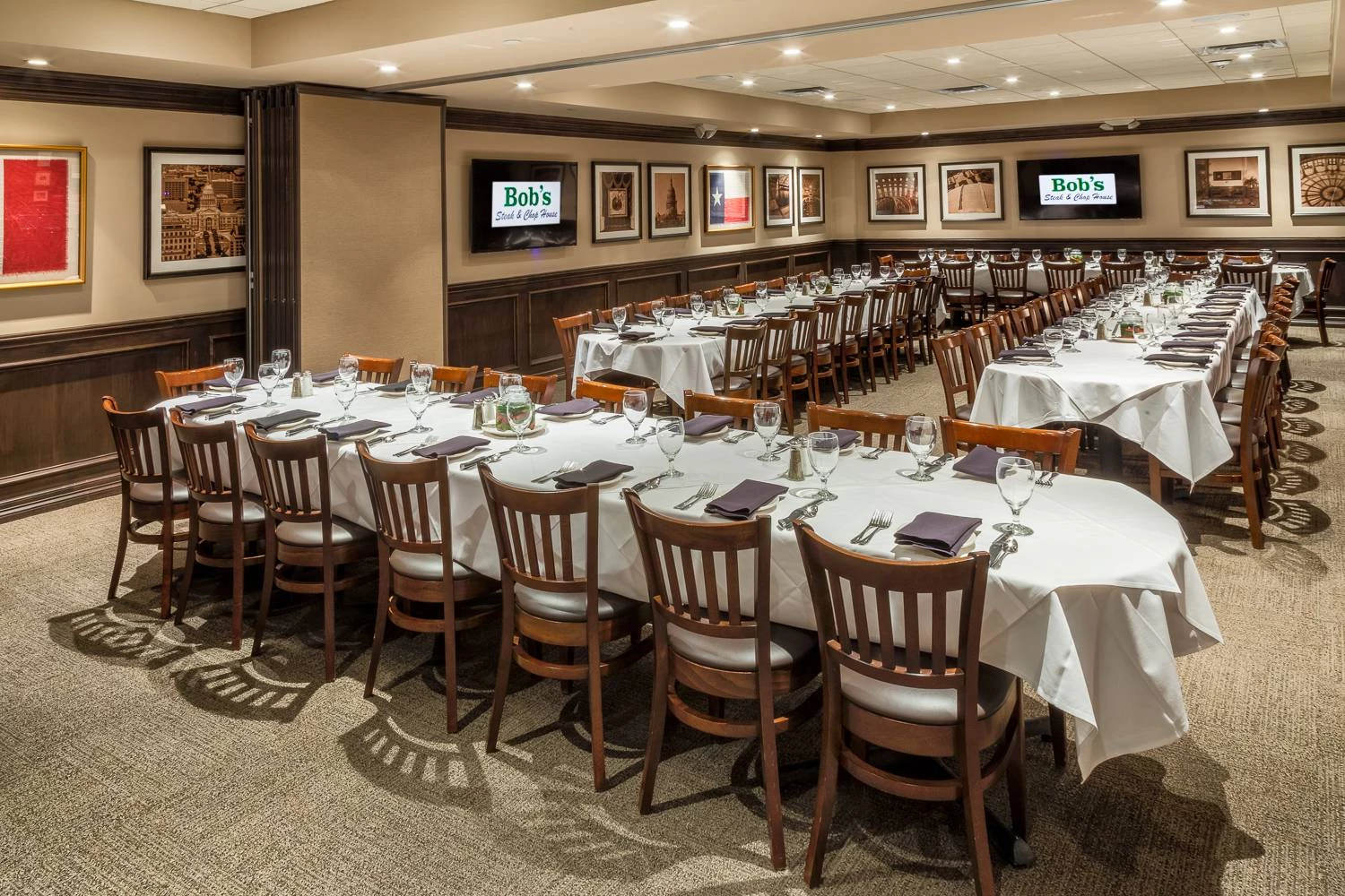Private or semi-private dining rooms at Bob's Steak & Chop House Austin