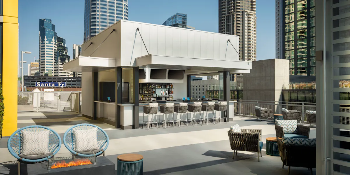 Fire Pits at Harbor & Sky Rooftop Bar and Lounge