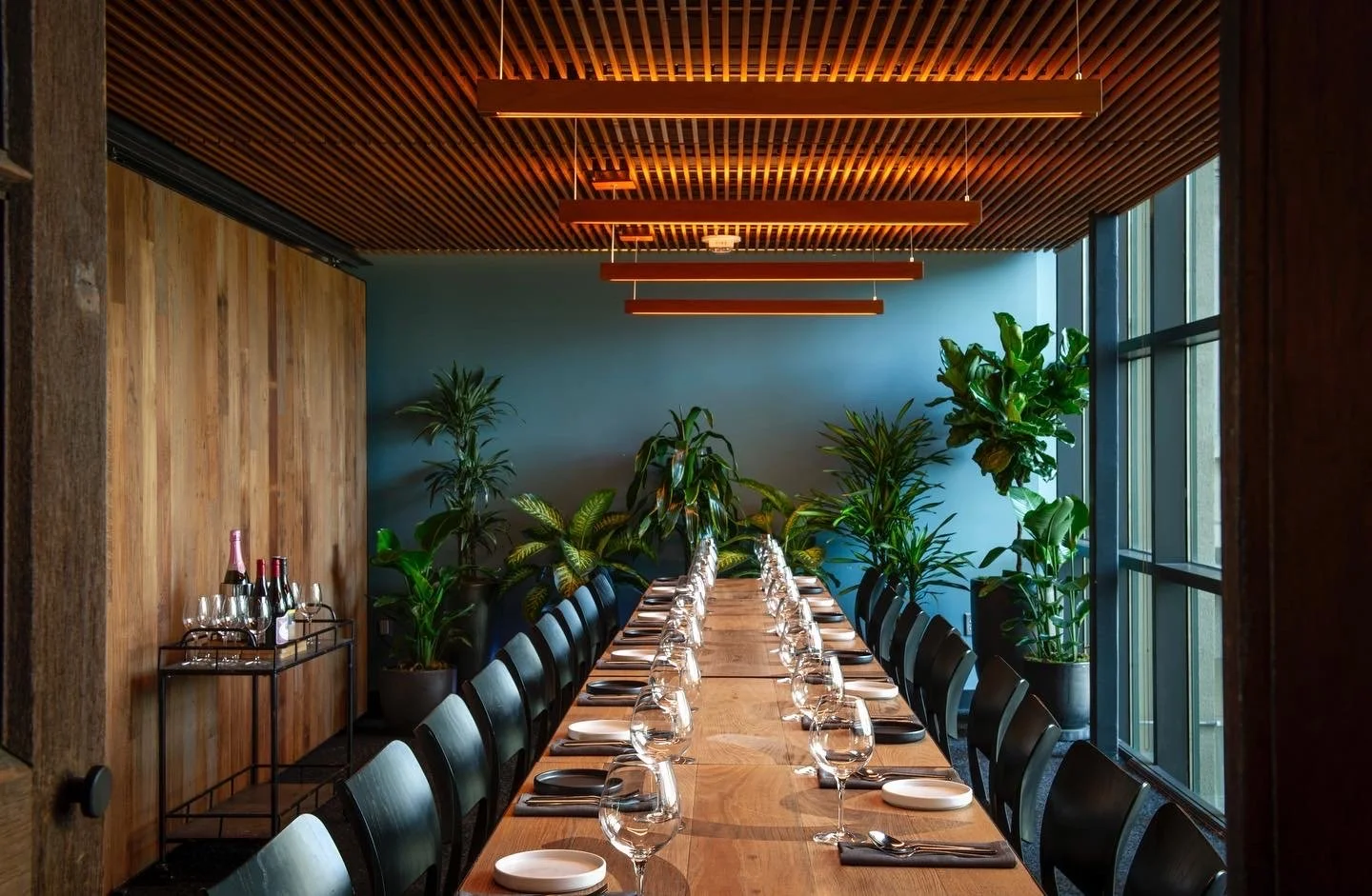 the wine room at Nari