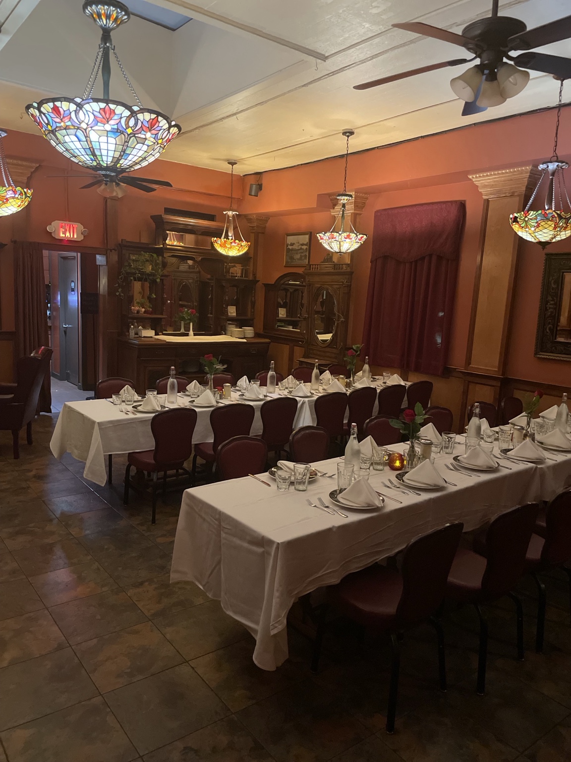 The back dining room at The Sausage Factory