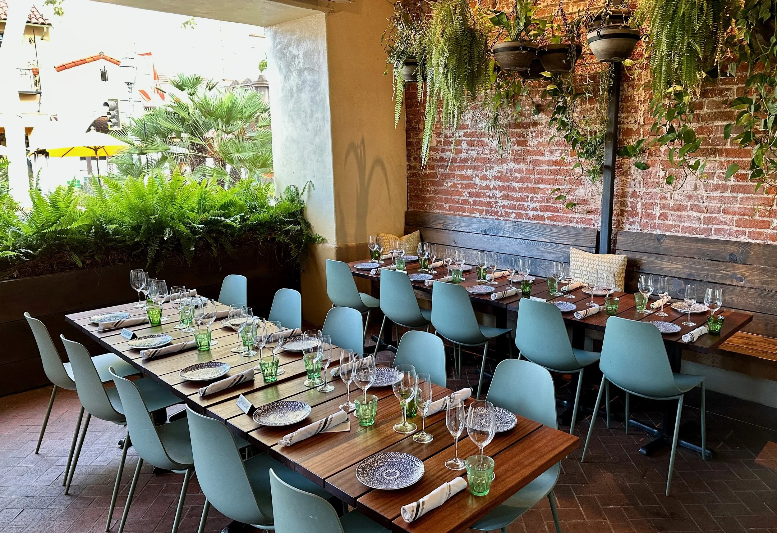 Covered and heated patio at The Daisy