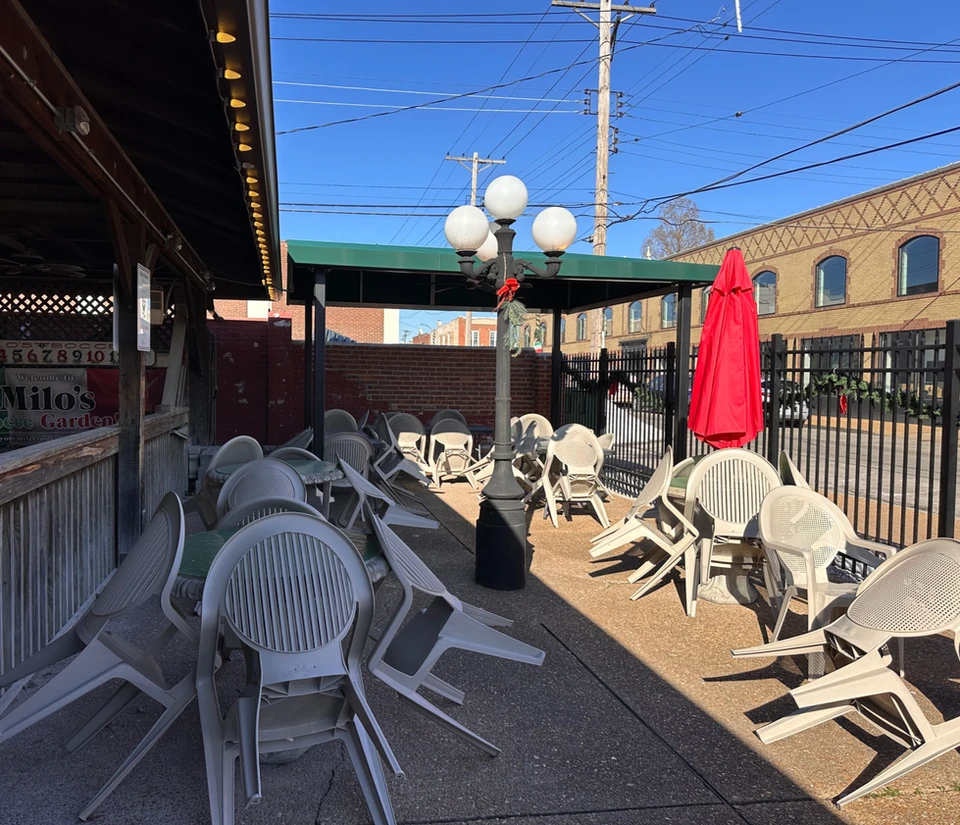 Outdoor Back Awning at Milo's Bocce Garden