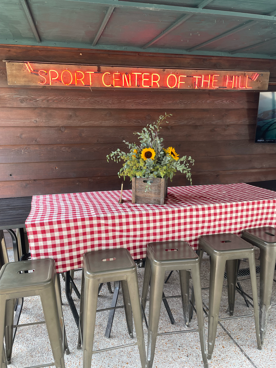 Outdoor Side Awning at Milo's Bocce Garden