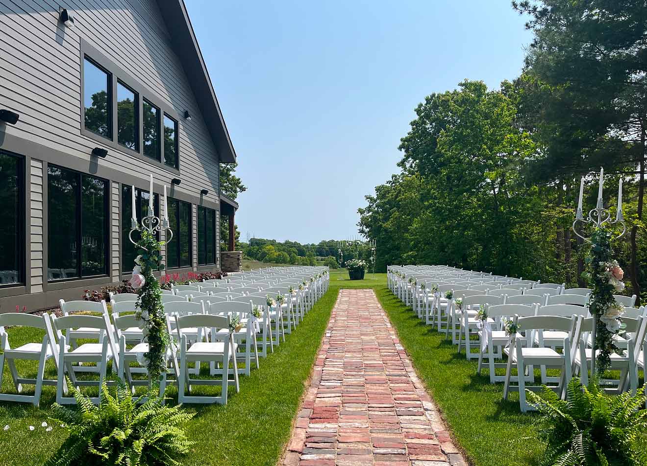 Two outdoor ceremony sites at Gypsum Grill and Event Center