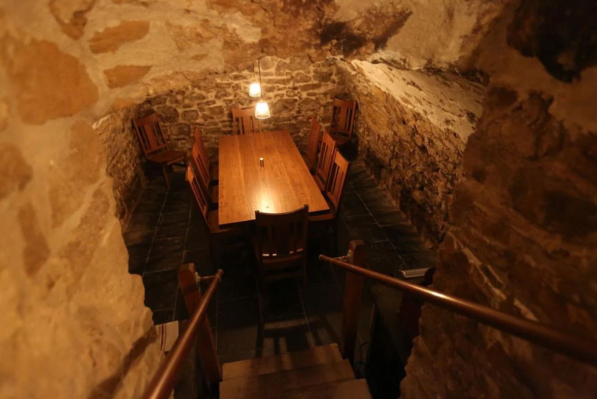 Private downstairs dining room at 1847 at the Stamm House