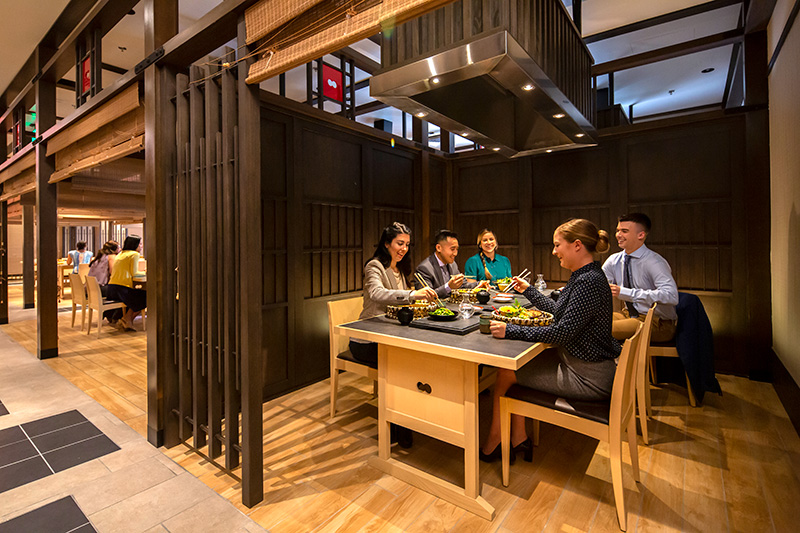 Private dining area for small groups at Hanagi Japanese Restaurant
