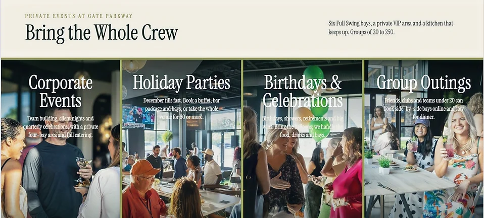 Private bay area at Fore Score