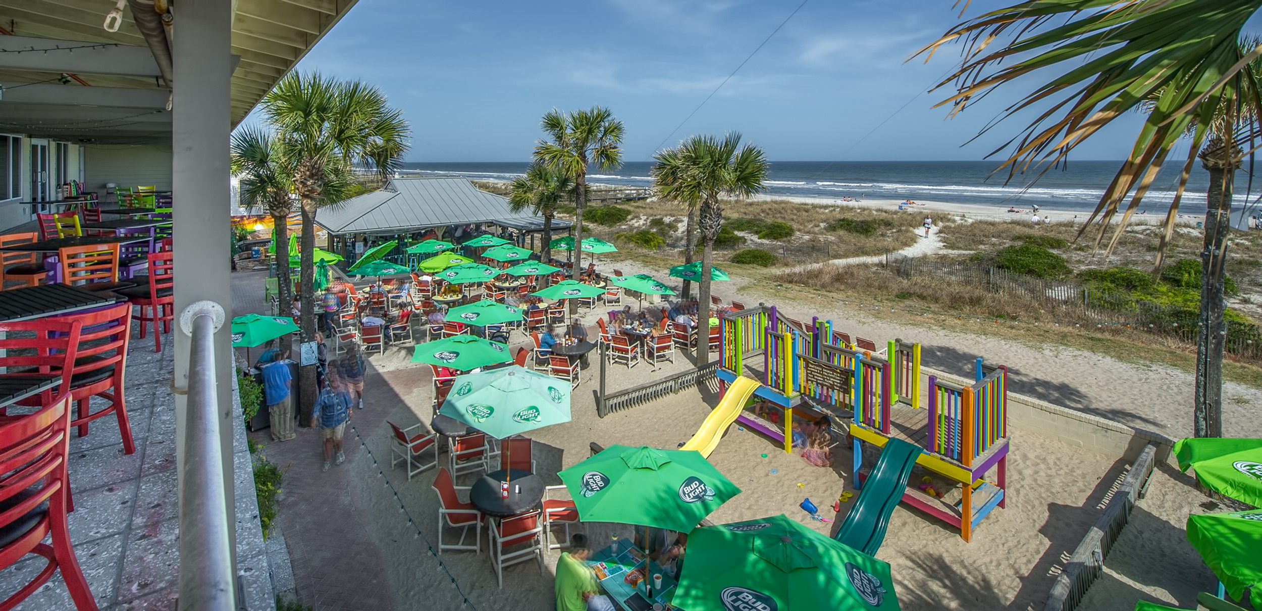 Banquet room and second floor at Sliders Seaside Grill