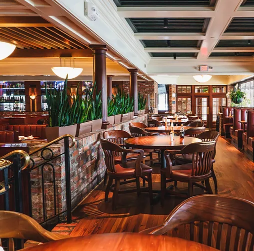 Main dining area sections at Harper's Restaurant