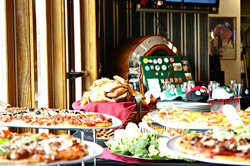 Private patio at Louie's Pizza & Italian Restaurant