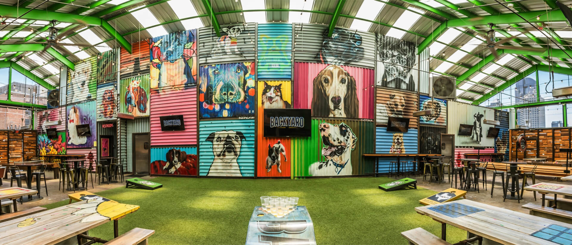 Covered outdoor event space at Backyard