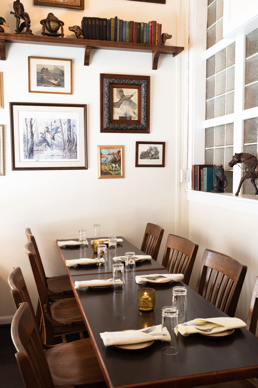 Semi-private main dining space at The Stables at Belmont