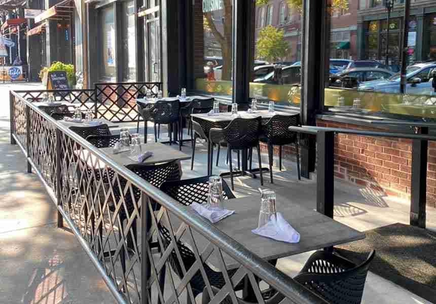 Outdoor Front Patio at Gather in Omaha